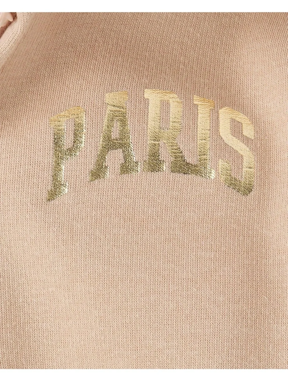 NWT The Children's Place Girls' Tan Zip-Up Hoodie - 'Paris' Embroidery XS B74